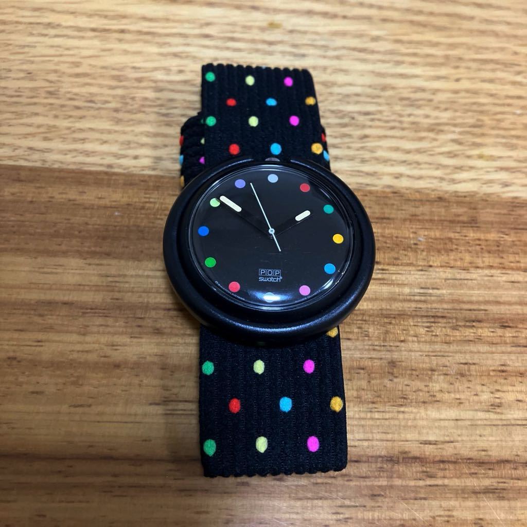  unused storage goods POP SWATCH / 1988 year made FUNKY RAINBOOW colorful dot pop Swatch operation not yet verification condition excellent AG1988 Rainbow 