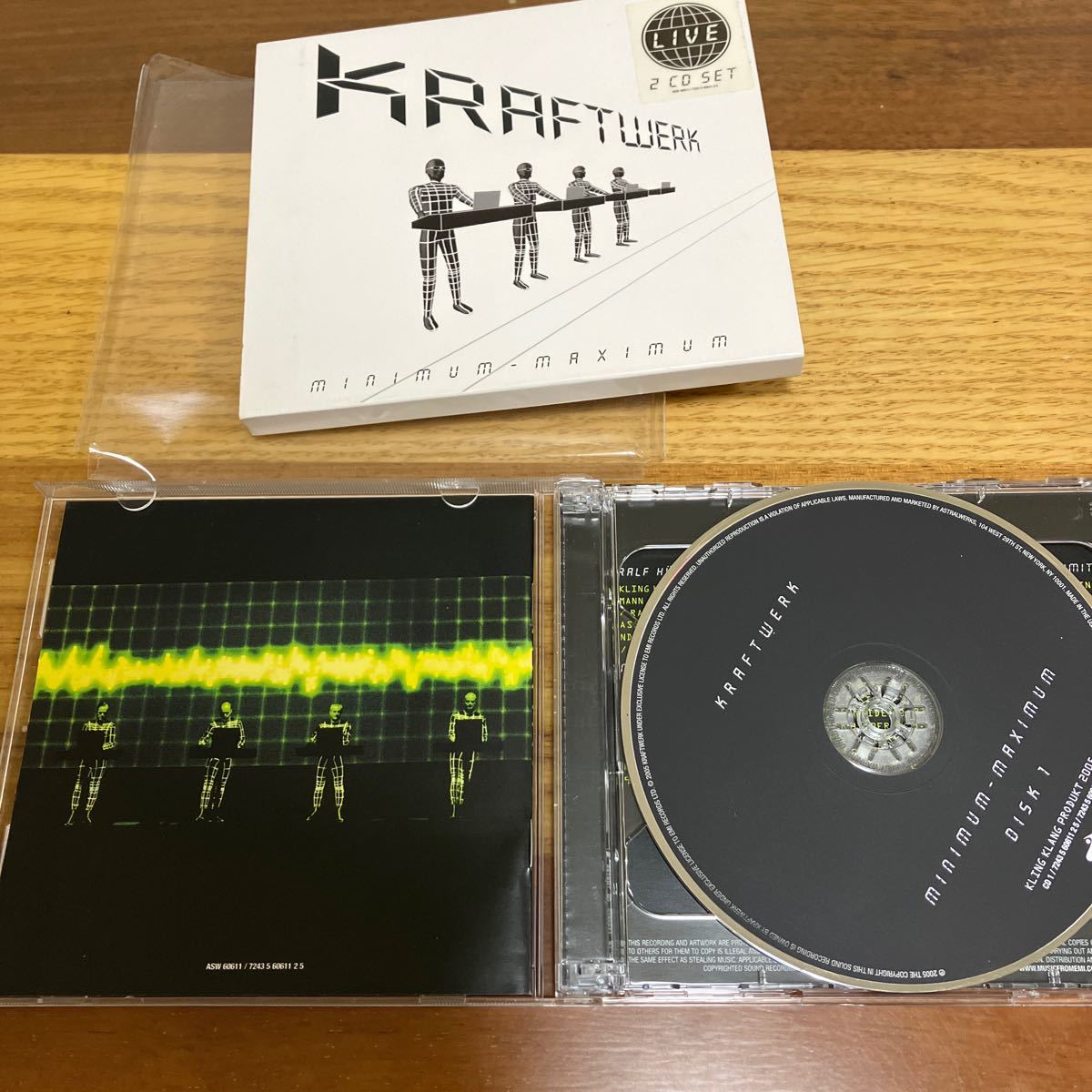 ２枚組 kraftwerk/minimum-maximum/LIVE.紙スリーブ仕様.ASTRALWERKS.2005.クラフトワーク.live盤.autobahn.名盤の画像6