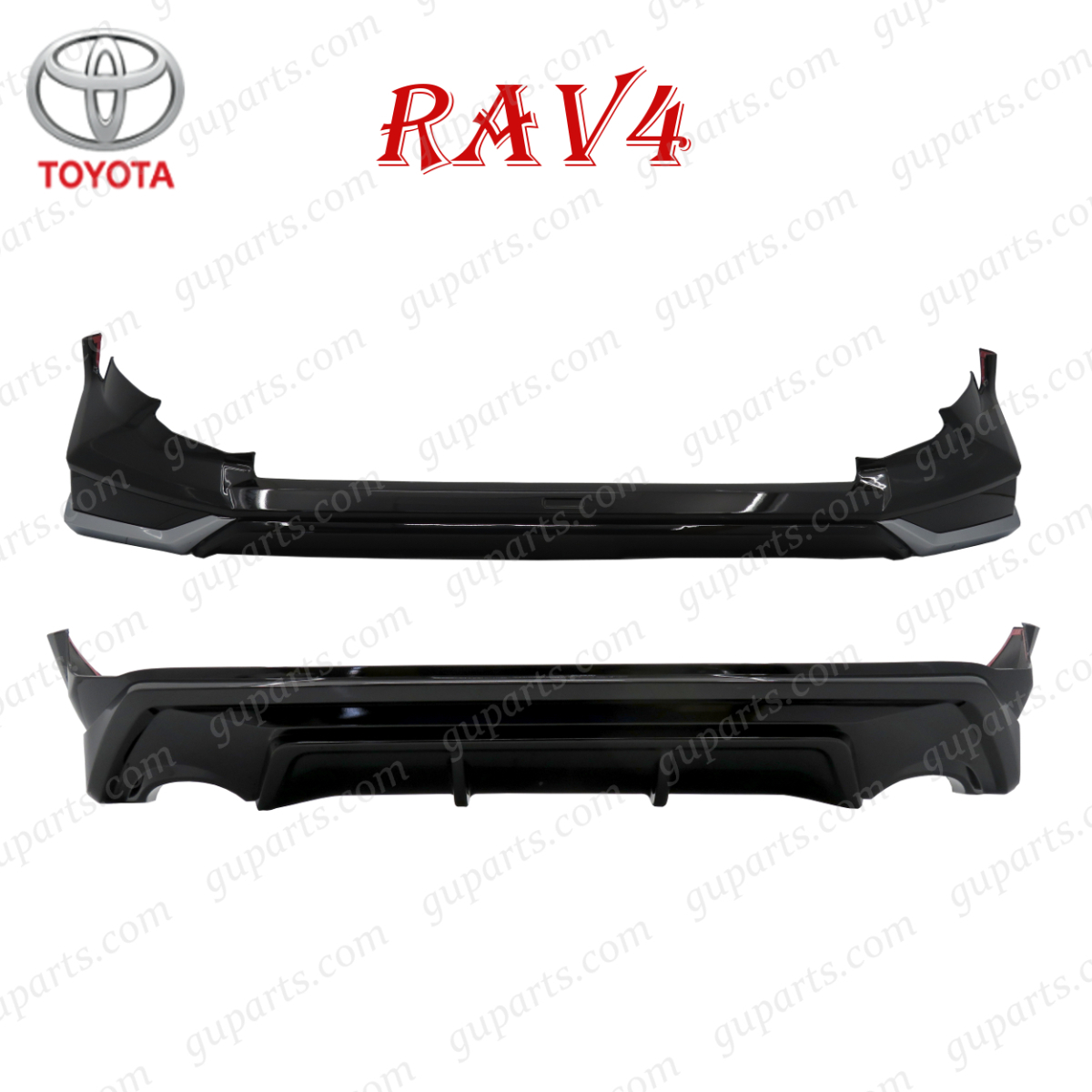 トヨタ RAV4 50 H31.4～ フロント リア バンパー リップ スポイラー エアロ パーツ AXAH52 AXAH54 MXAA54 MXAA52 HV ブラック_画像1