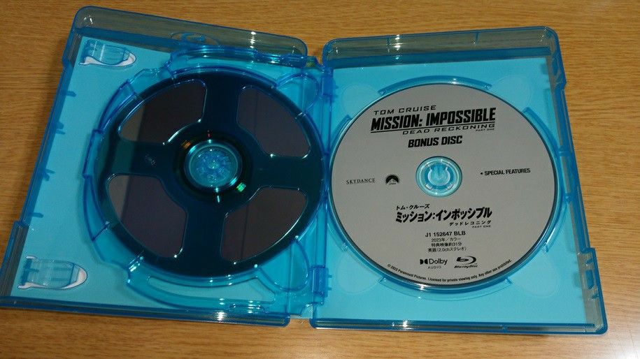 ミッション:インポッシブル デッドレコニング PART ONE ブルーレイ ボーナスDISC・純正ケース付 新品未使用品