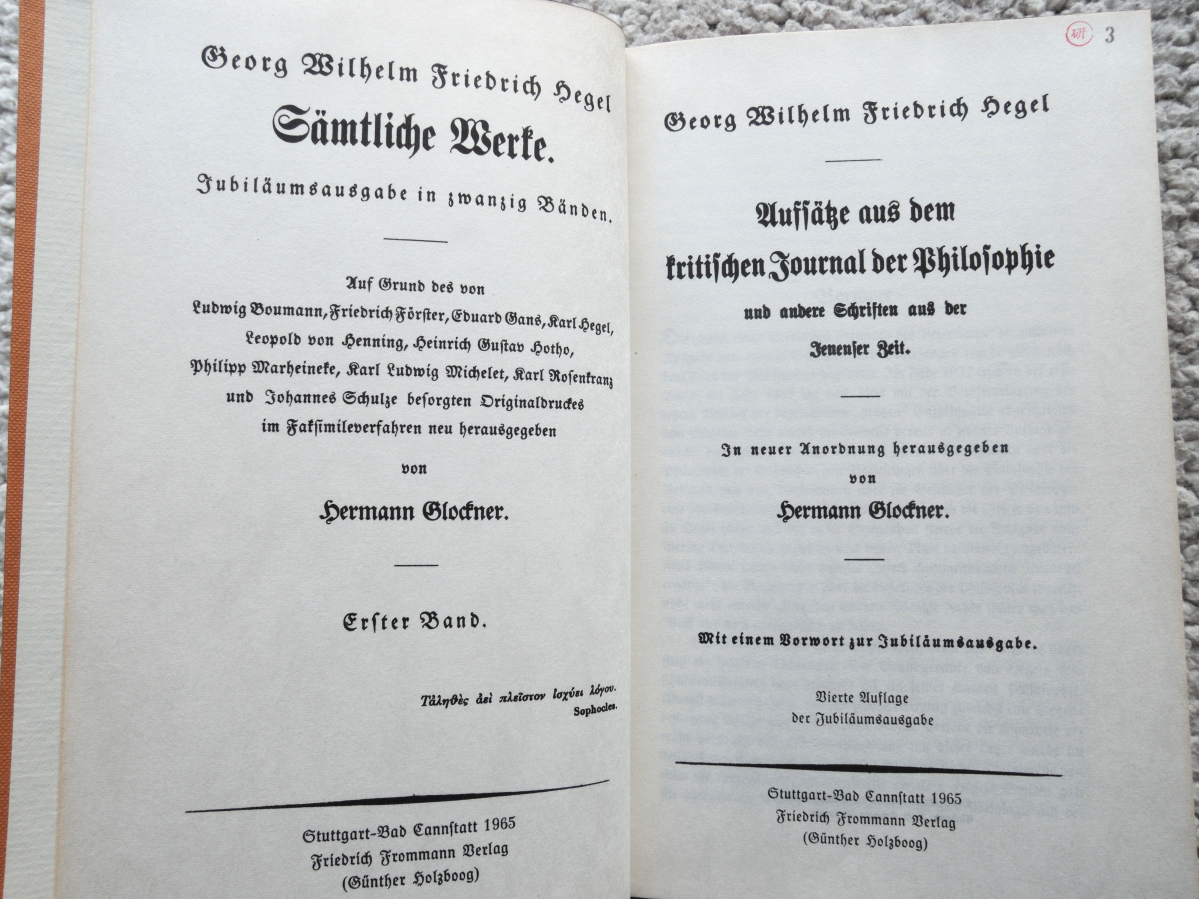 ランキング2024 Werke Samtliche Hegel Friedrich Wilhelm Georg 1 and Edited 洋書、外国語書籍