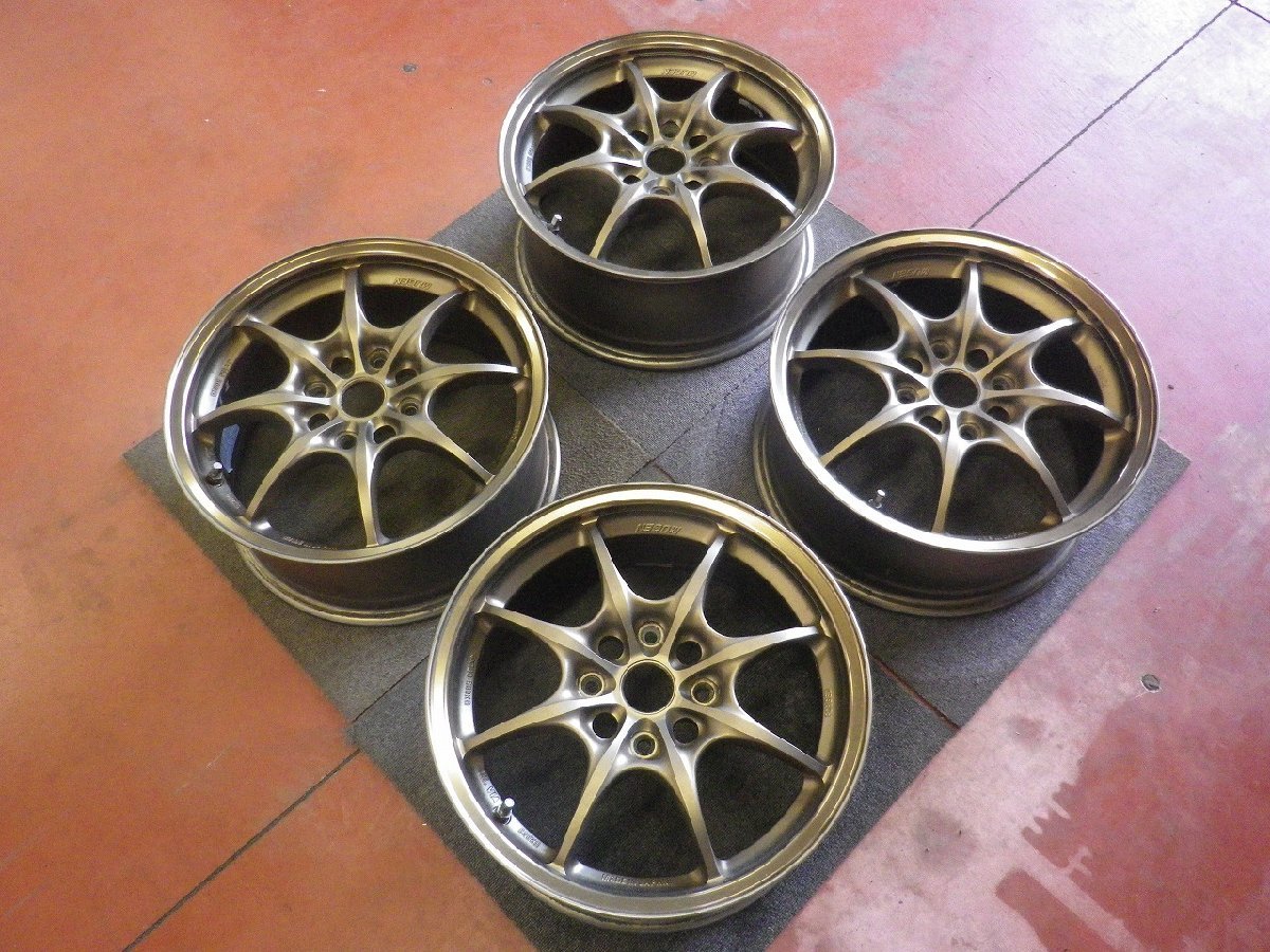 無限 MUGEN ムゲン MF-8♪16×7J PCD114.3 4H +52 ハブ64 ♪インテグラ,EK シビック♪塗装修正済み♪ホイールのみ４本♪R602W14_画像2