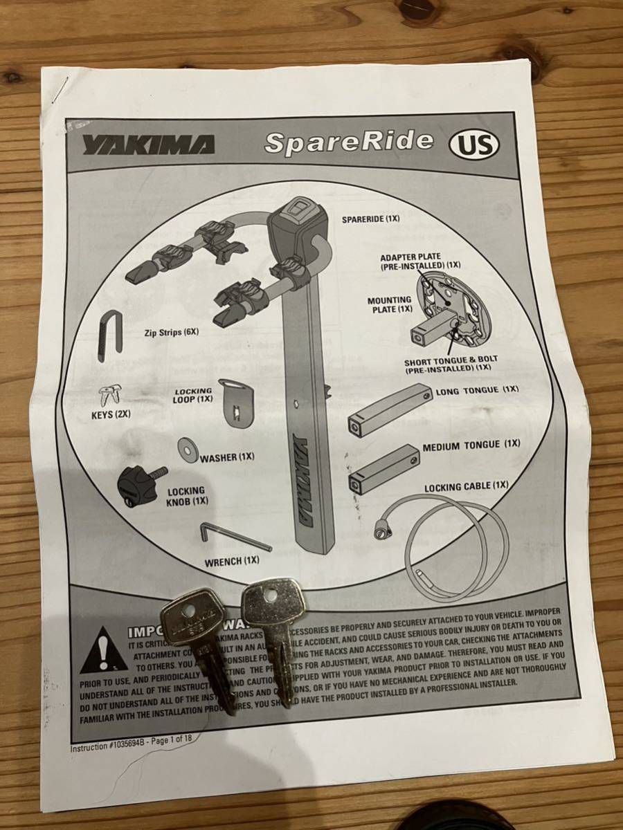 YAKIMA ヤキマ サイクルキャリア スペアライド 2台積載 ジムニー JB64 JB74 背面スペアタイヤ取付 2日間使用_画像3