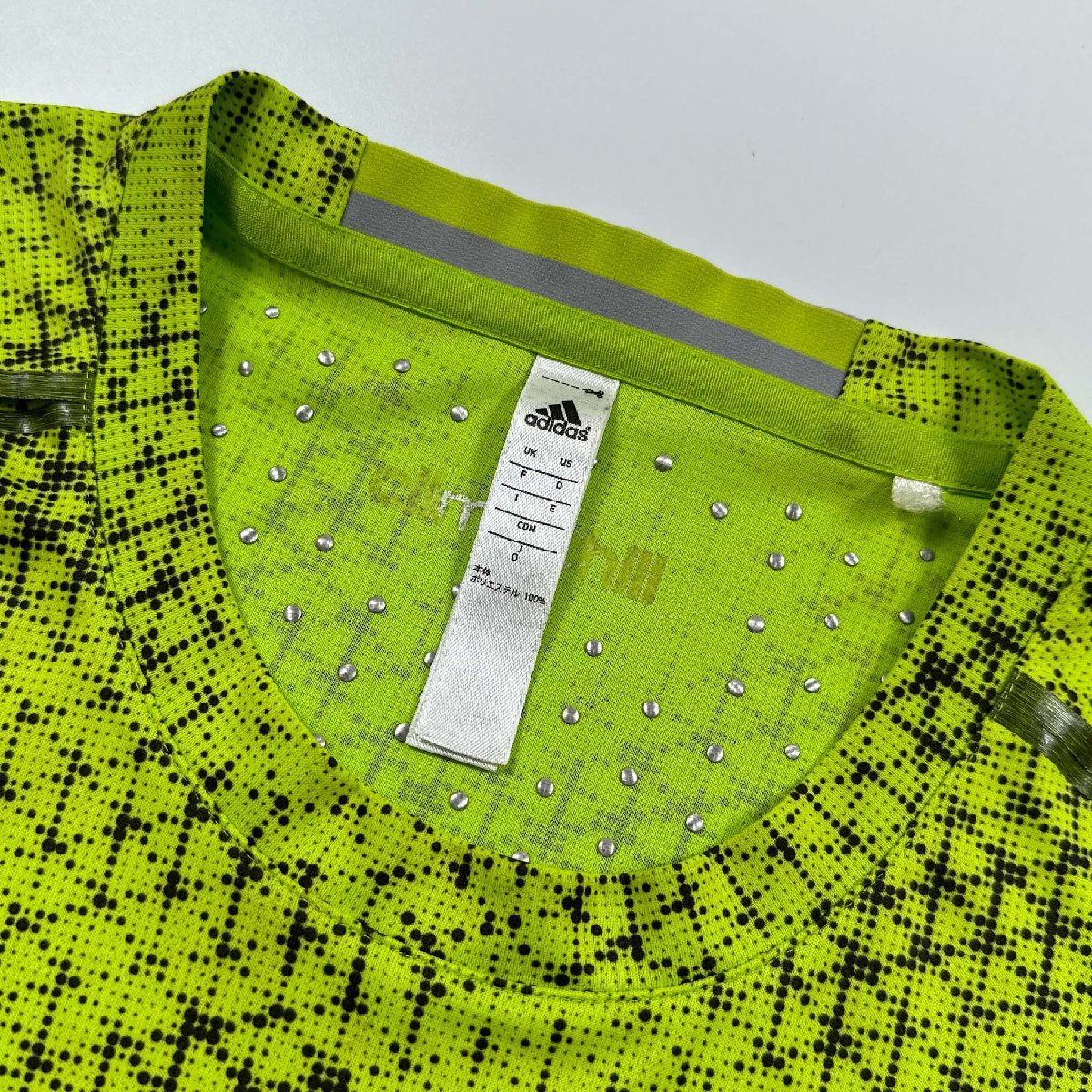 adidas アディダス 半袖Tシャツ ライトグリーン 総柄 サイズ0 メンズ ヴィンテージ スポーツ_画像3