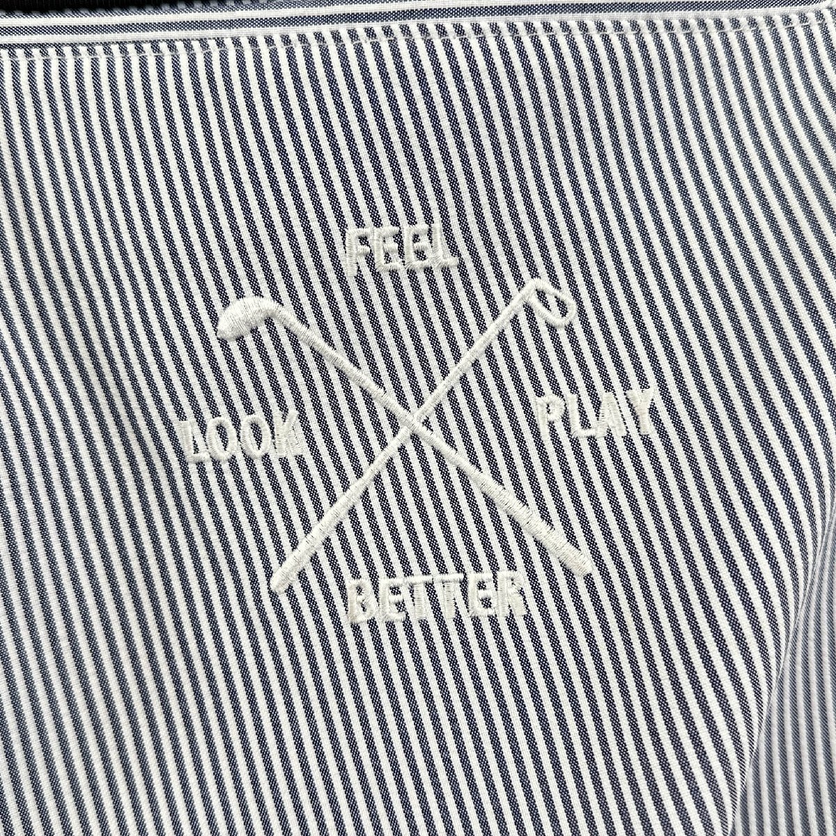 PUMA プーマ パンツ ボトムス ストライプ柄 ブルー系 サイズL ゴルフウェア メンズ ヴィンテージ ネの画像6