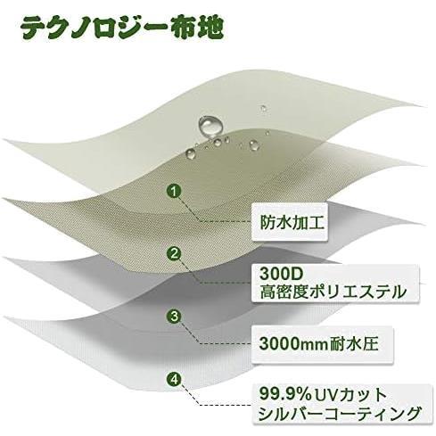 ★ライトグリーン（300*500cm）★ OUTDOORMASTER防水タープ テント キャンプ タープ 日除け 遮熱 遮光 軽量 UPF50+ 紫外線カットの画像3