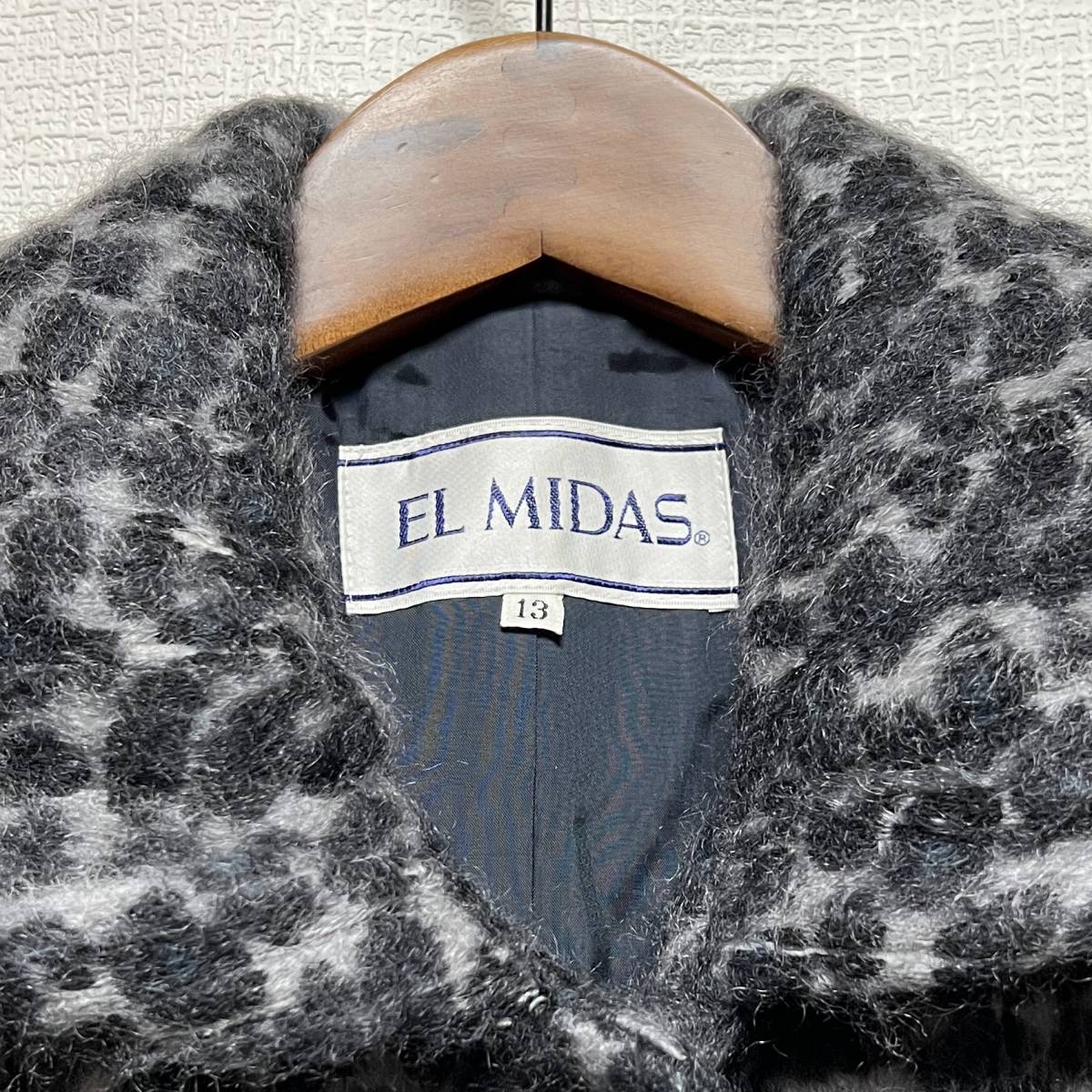 即決 エルミダ EL MIDAS モヘヤ混 コート グレー系 サイズ13 ゆうパック可(843672)_画像7