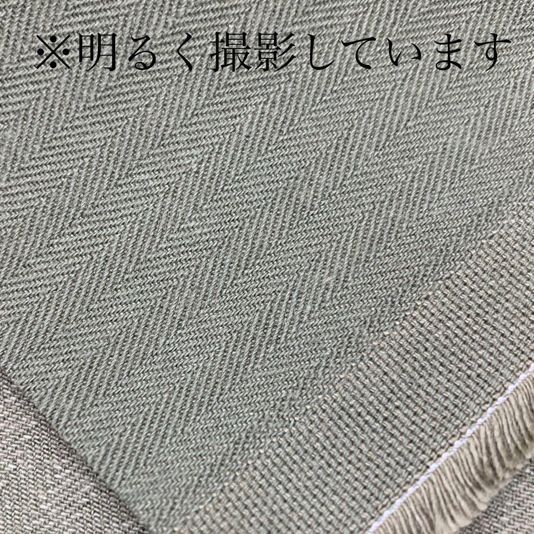F3　ヘリンボン　3ｍ　オリーブカラー　綿100％　生地　日本製_画像6