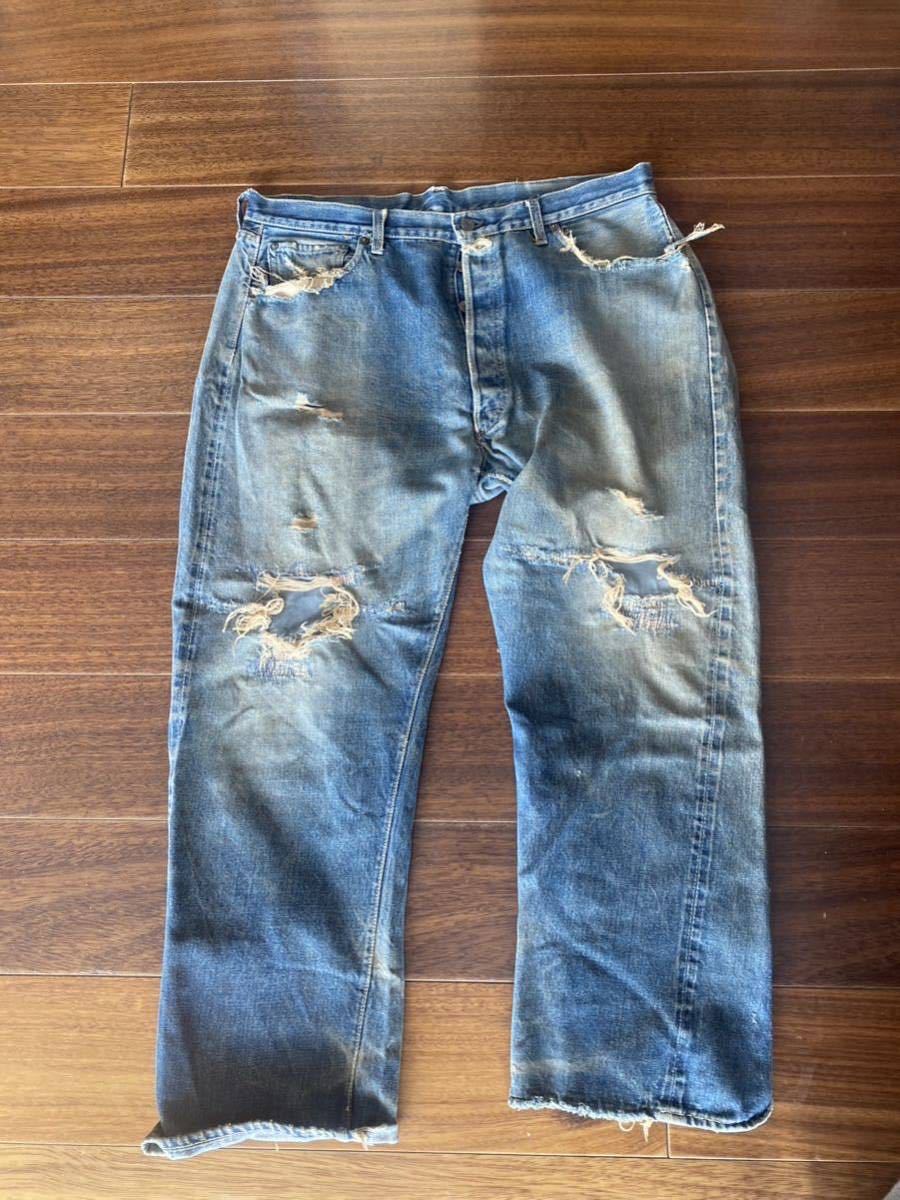 リーバイス ビンテージ デニム Levis 60s Levis リーバイス 501 J刻印 Vステッチ 両面タブ均等V ダメージ有り