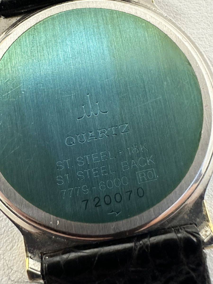 セイコー クレドール 7779-6000 クオーツYG×SS シルバー文字盤 メンズ腕時計 _画像5