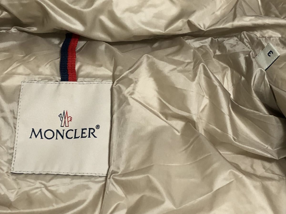 超美品 MONCLER HERMINE 3 L 〜 XL 相当 ベージュ 系 レアカラー モンクレール エルミンヌ ダウンジャケット ダウンコート ダウン コート