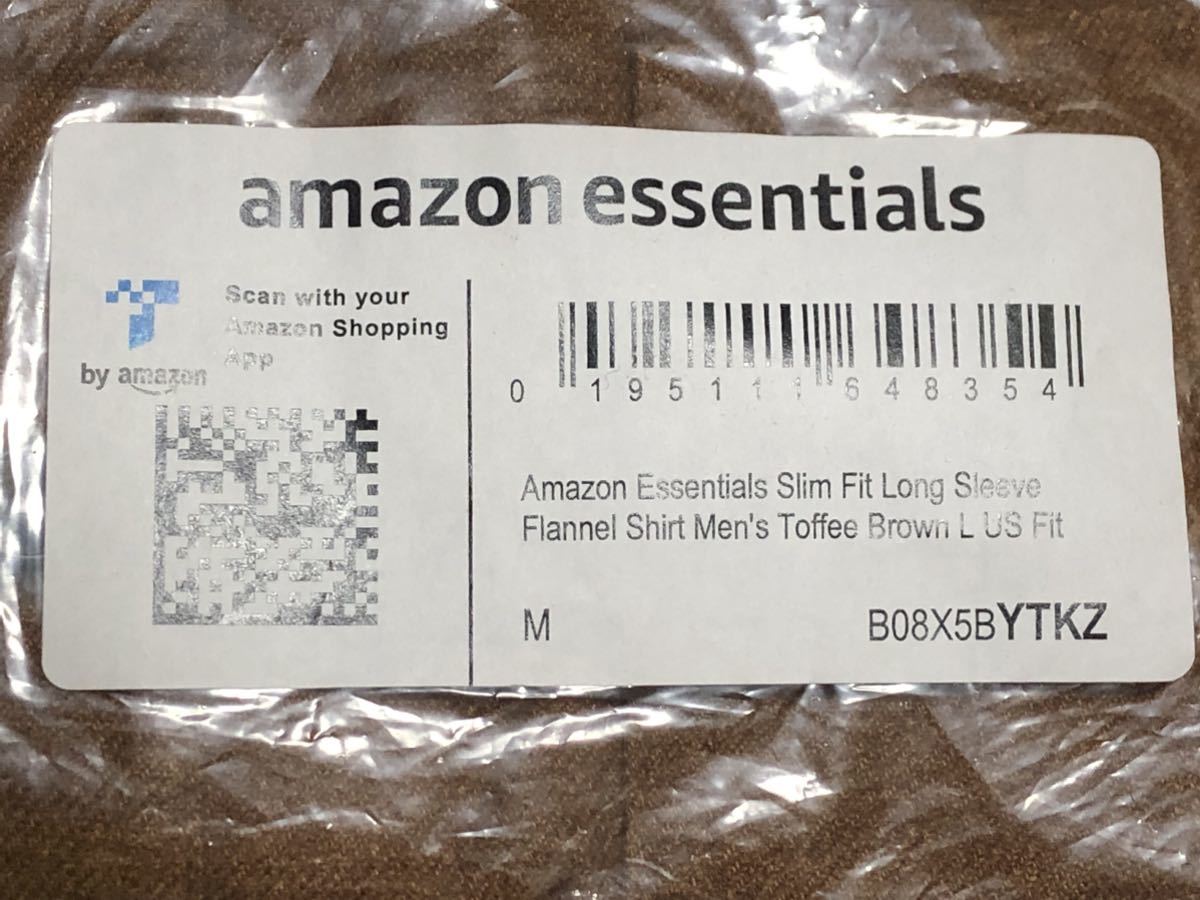 未開封 未使用 タグ付 amazon essentials 2着 フランネルシャツ スリムフィット L 〜XL 相当 アマゾン プライベートブランド PB ネルシャツ_画像9