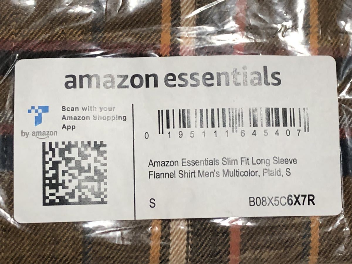 未開封 未使用 タグ付 amazon essentials 2着 フランネルシャツ チェックシャツ M 〜 L 相当 アマゾン プライベートブランド PB ネルシャツの画像9