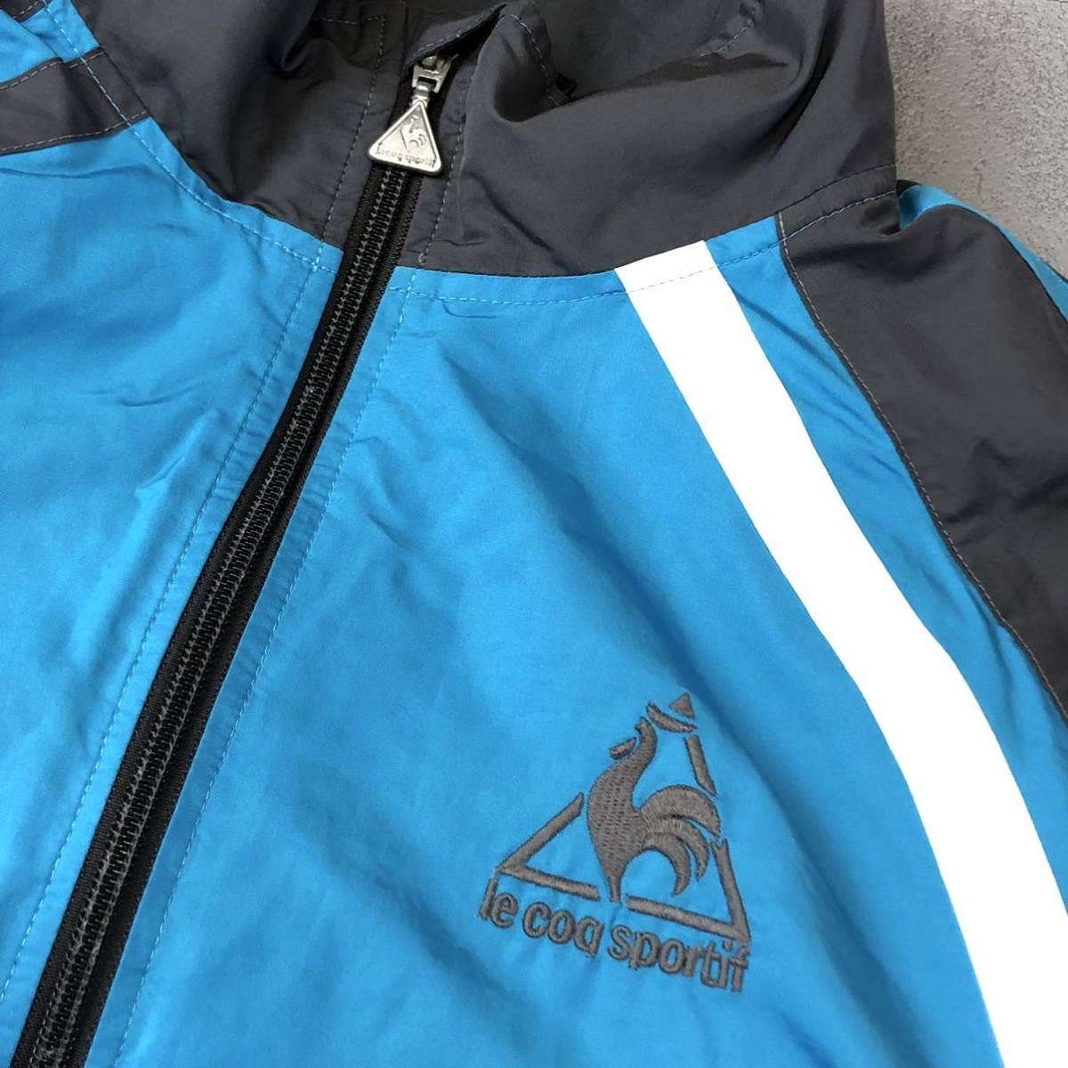 le coqsportif ルコックスポーティフ　ナイロンジャケット　アウター　スポーツウェア　ライトブルーグレー　サイズL 古着_画像2