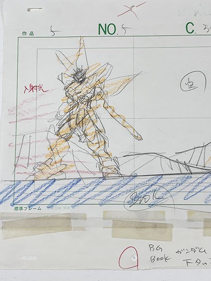 機動新世紀ガンダムX」レイアウト S:27.4×46 原画 GUNDAM セル画 機動新世紀ガンダムX」レイアウト S:27.4×46 原画 GUNDAM セル画