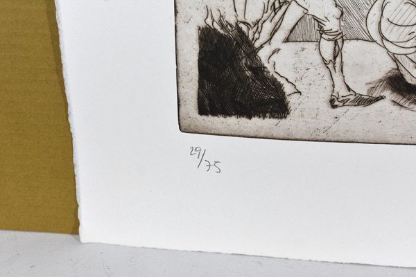アルフレート・フルドリチュカ版画「作品」　銅版画　限75　サイン　34.7×49.5　S:50.3×66.2　1983　Alfred Hrdlicka_画像3