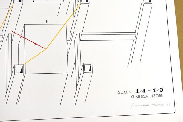 磯辺行久版画「Hanging Structure Plan」　シルクスクリーン　限35　サイン　53.5×81　S:58.5×85.5　1968　Yukihisa Isobe_画像6