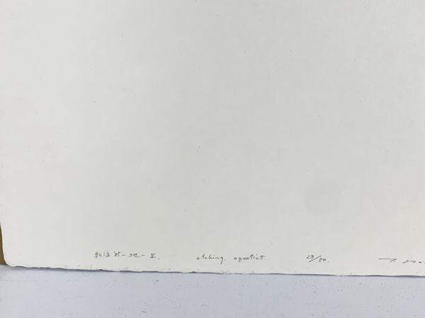 中林忠良版画額「転位'85 地II」 エッチング/アクアチント 1985年作 限50 サイン有 「中林忠良銅板画集（阿部出版）」No.303の画像10