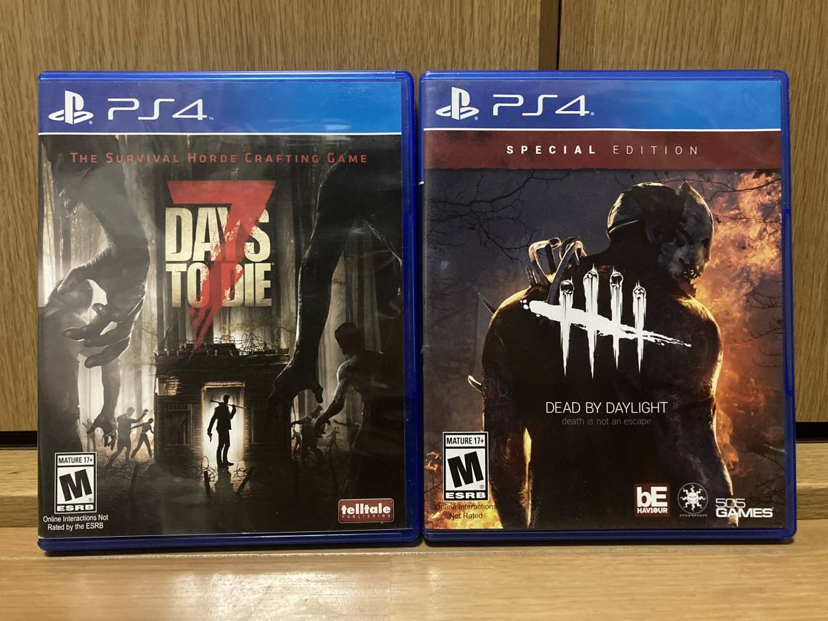 即決! 2本セット PS4 7DAYS TO DIE DEAD BY DAYLIGHT 北米版 海外版 セブンデイズトゥダイ デッド バイ デイライト_画像1