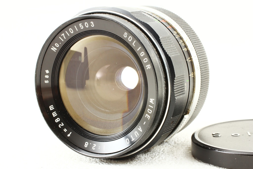 格安品◆SOLIGOR ソリゴール WIDE-AUTO 28mm F2.8 Minolta MD マウント◆広角レンズ/A3534_外観、格安品コンディション！