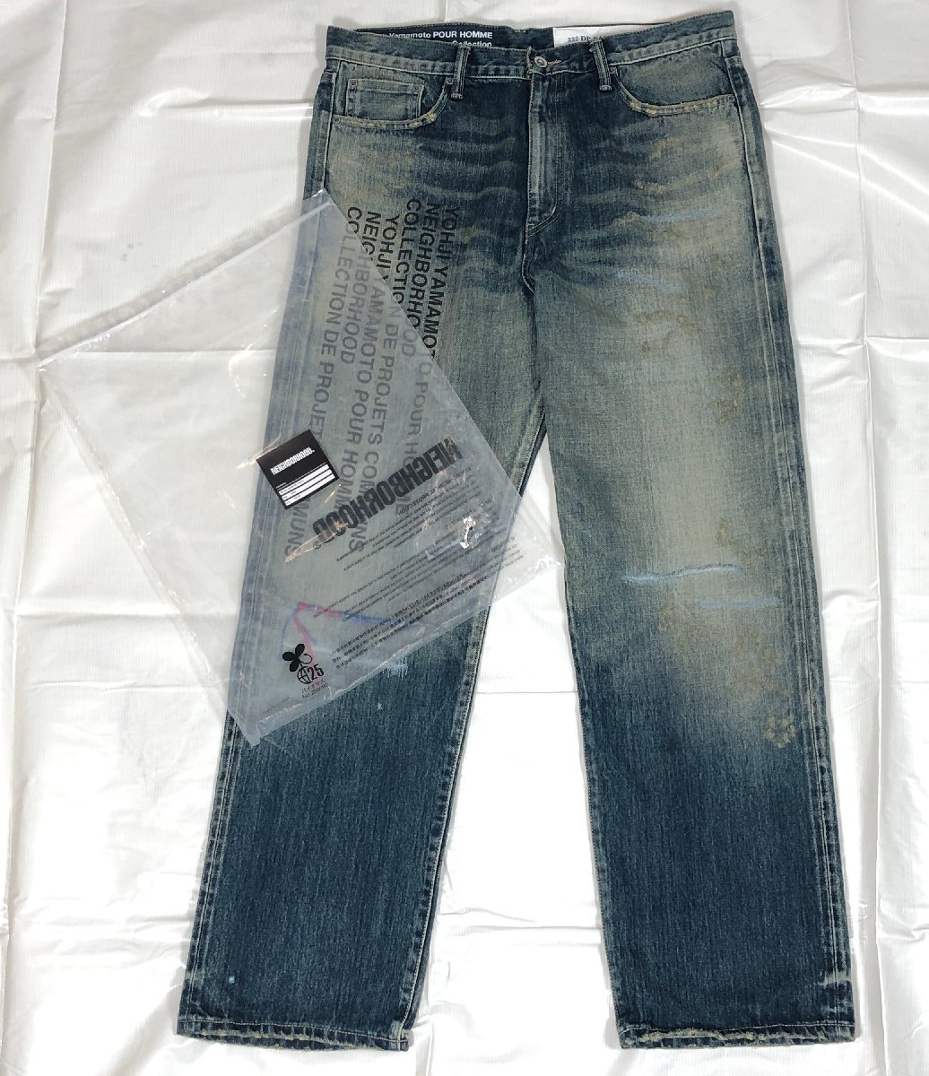 ☆未使用品☆ NEIGHBORHOOD x YOHJI YAMAMOTO. SAVAGE DENIM PANTS サイズ:L サベージデニムパンツ 232XBYYN-PTM01S ネイバーフッド[66-O3]