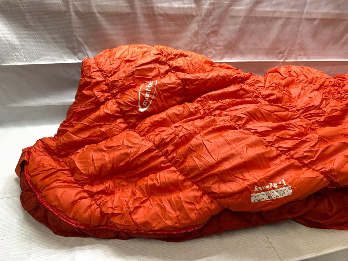 mont-bell モンベル BURROW BAG バロウバッグ 1121271 マミー型シュラフ オレンジ系 寝袋 キャンプ アウトドア用品 ☆良品☆[60-0222-E8]_画像6