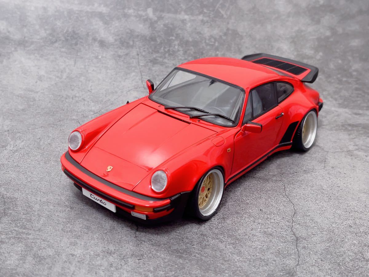 AUTOart オートアート 1/18 Porsche ポルシェ 911 930 3.3 ターボ GUARDSRED レッド ホイール交換 ローダウンなど　カスタム品