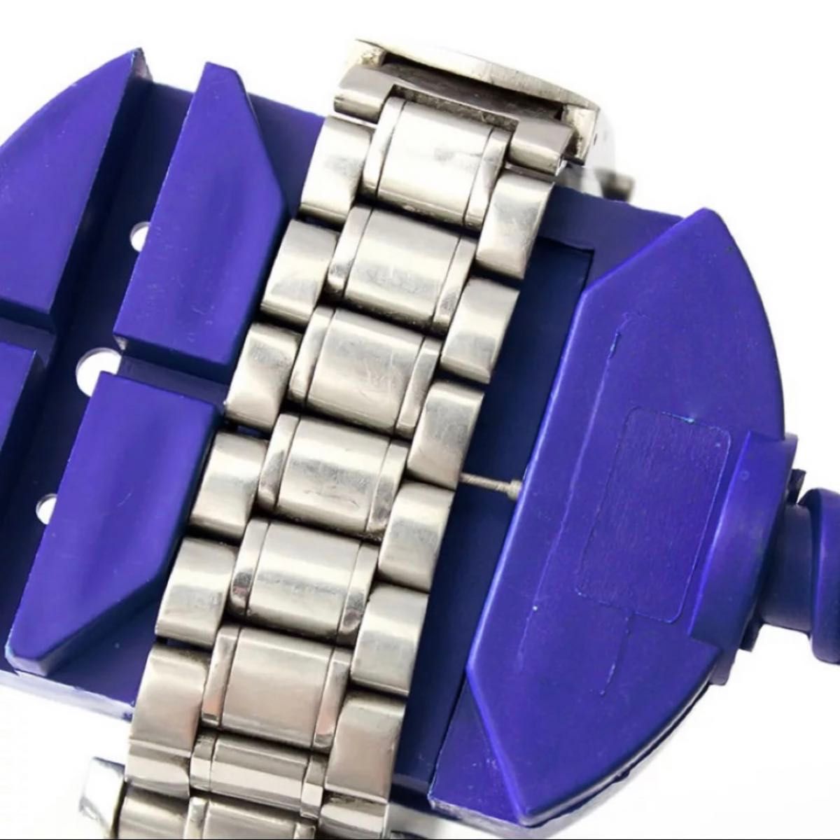 【腕時計ベルト工具】 新品 時計ベルト調整 ピン式こまはずし 交換ピン付 ブルー１個 ゆうパケットポストmini発送