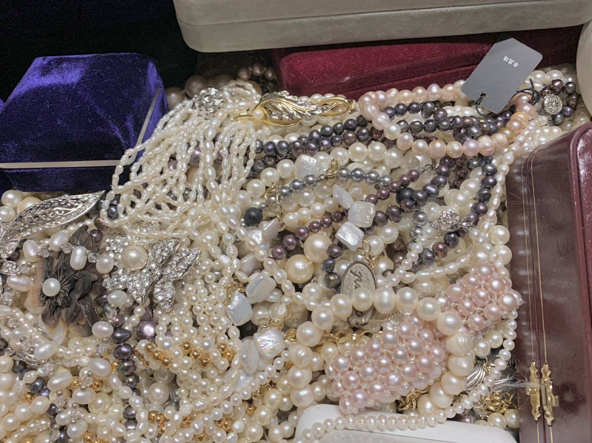 パール アクセサリー 700点 大量 真珠 本真珠 淡水 海水 アコヤ真珠 イミテーション 色々 まとめ SILVER セット ヴィンテージ ジュエリーの画像4
