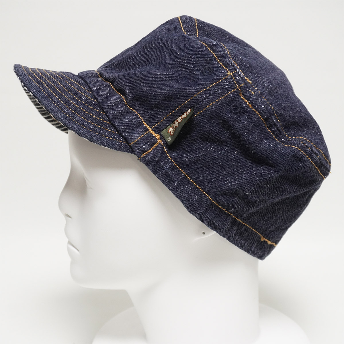 PHATEE DENIM HALF CAP ファッティー デニム ハーフキャップ 帽子 インディゴ ヘンプ/コットン ワークキャップ_画像2