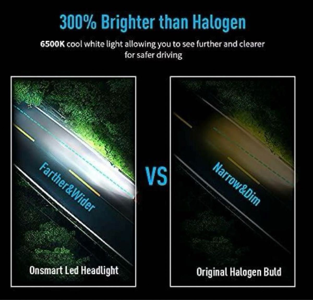 Onsmart H11LEDヘッドライト LEDバルブ LEDランプ車用 6500K ホワイト 