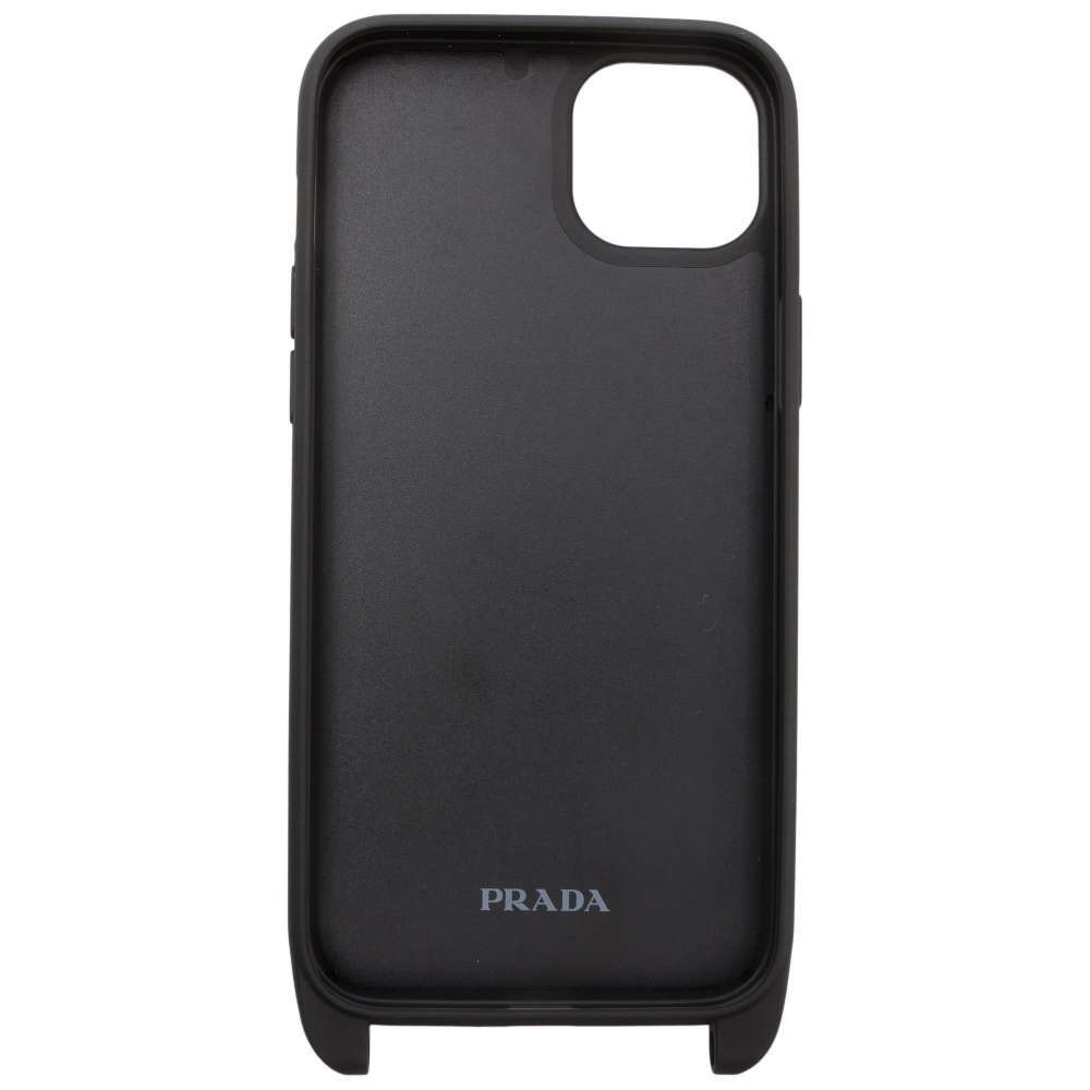 プラダ アイフォンケース サイファーノ ロゴ 2ZH174 PRADA Phone 14 Plus用 黒 【安心保証】_画像3