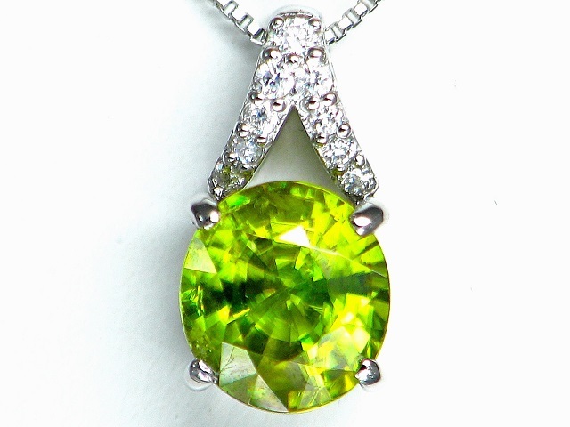 【開店記念セール!】 【宝石屋本舗】1.57ct 天然スフェーン ダイヤモンドPT950 ネックレス(宝石鑑別書付) その他