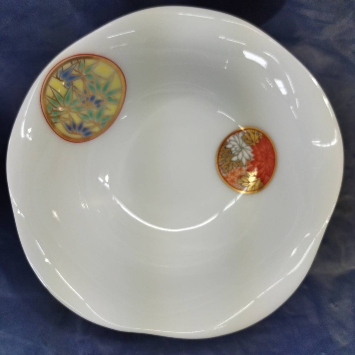 深川製磁 寿赤絵 金彩 丸紋 小鉢揃 小皿揃 有田焼 深川製 お皿 食器 AR2.16の画像4