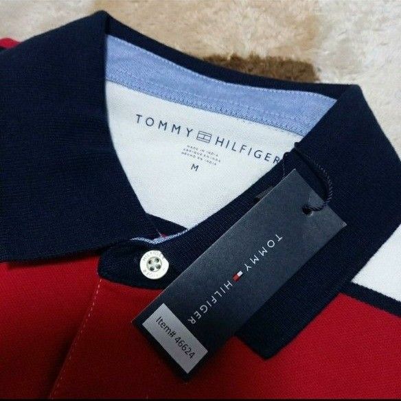 正規品 タグ付き 未使用 TOMMY HILFIGER ボーダー ポロシャツ 刺繍  ワンポイント トミーヒルフィガー トミー 