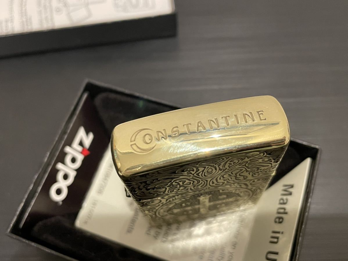 1円 未使用 コンスタンティン ライター ZIPPO 喫煙グッズ ジッポー 6面刻印 オイルライター 真鍮製 新品 ゴールド_画像9