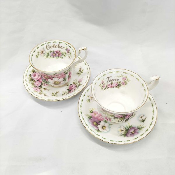 ★人気ブランド★ ROYAL ALBERT ロイヤルアルバート カップ＆ソーサー COSMOS コスモス 2客セット 洋食器　SAYY0204-3_画像1