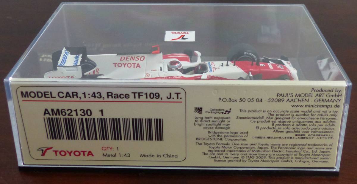 1/43 Ｆ1 パナソニック トヨタ レーシング TF109 ＃9 J.トゥルーリ ミニカー　管理番号９_画像8