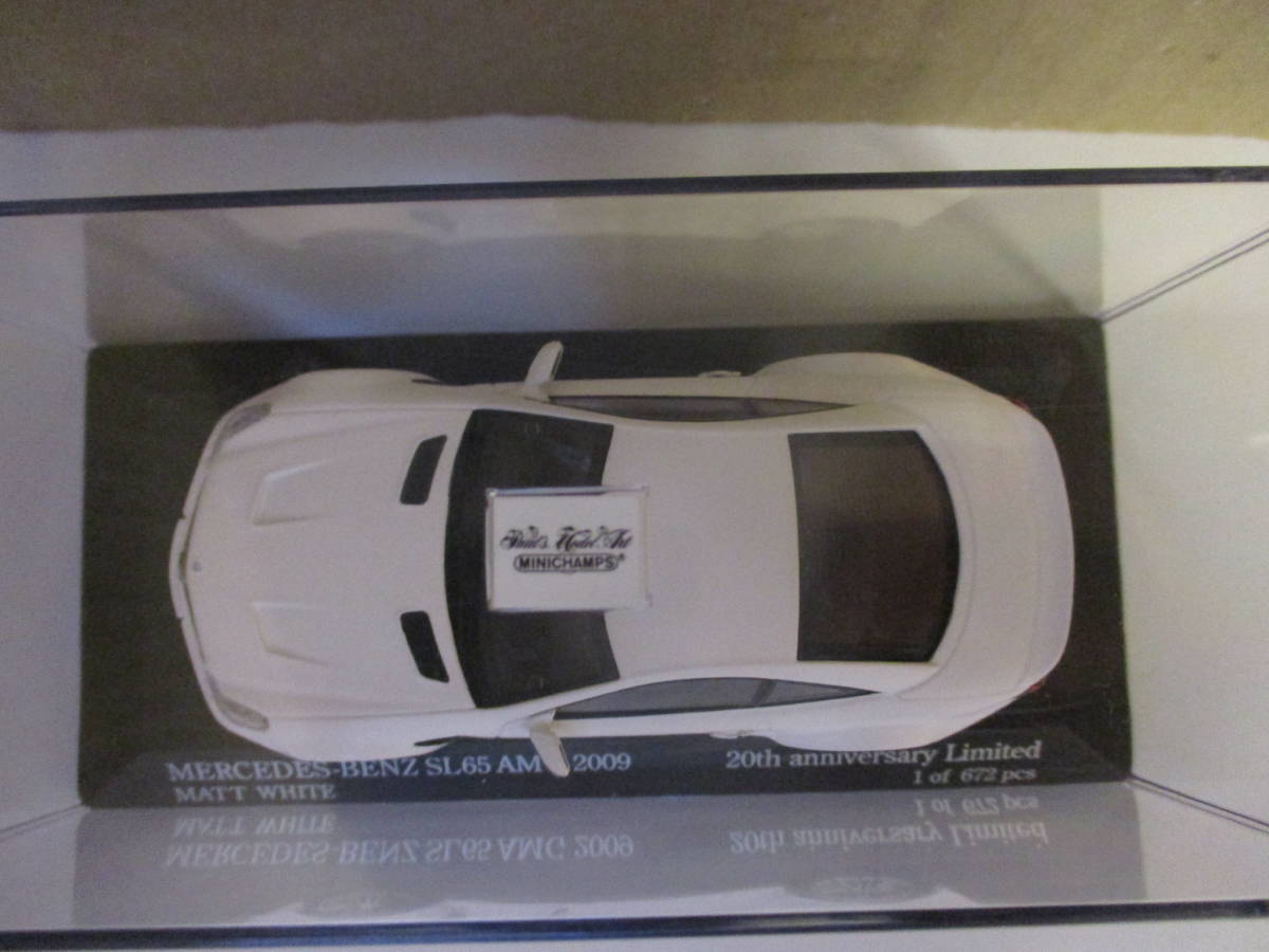 京商 20周年記念 限定 672台 メルセデス ベンツ SL65 AMG 2009 マット ホワイト ミニチャンプス 1/43 MERCEDES BENZ KYOSHO PMA_画像6