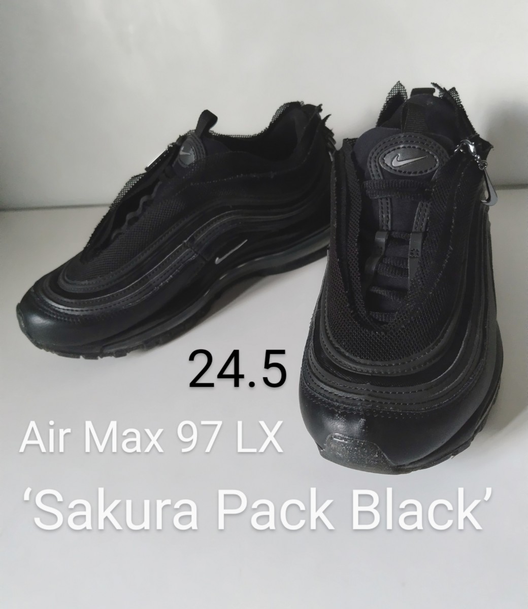 NIKE ナイキ 24.5 AIRMAX 97 LX エアマックス スニーカー US7.5 ブラック レディースシューズ_画像1