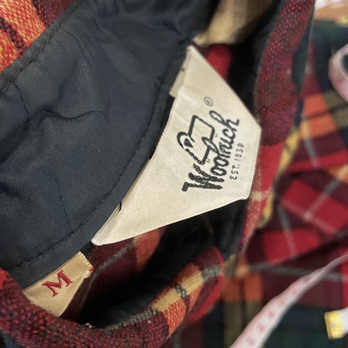 70s vintage Woolrich ウールリッチチェック柄ウールシャツ_画像9