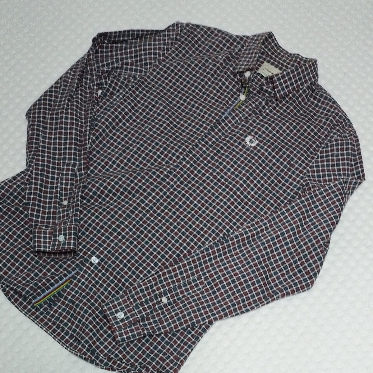 メンズ　フレッドペリー　チェック　シャツ　Sサイズ FRED PERRY　SAMPLE　ボタンシャツ