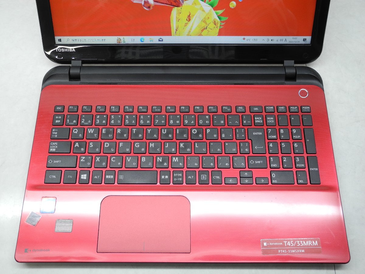 ☆1円スタート☆東芝☆dynabook T45/33MRM☆Celeron 2955U 1.40GHz/4GB/SSD128GB/Sマルチ/無線/カメラ/Office/Windows 10 Home☆_画像2