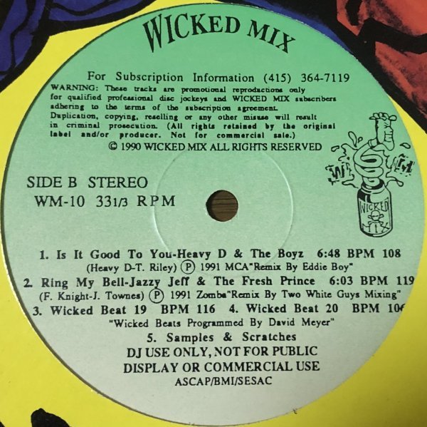 Wicked Mix 10 P.M. Dawn / Heavy D & The Boyz / Funkadelic US Promo盤 90's Hip Hop Funk_画像2