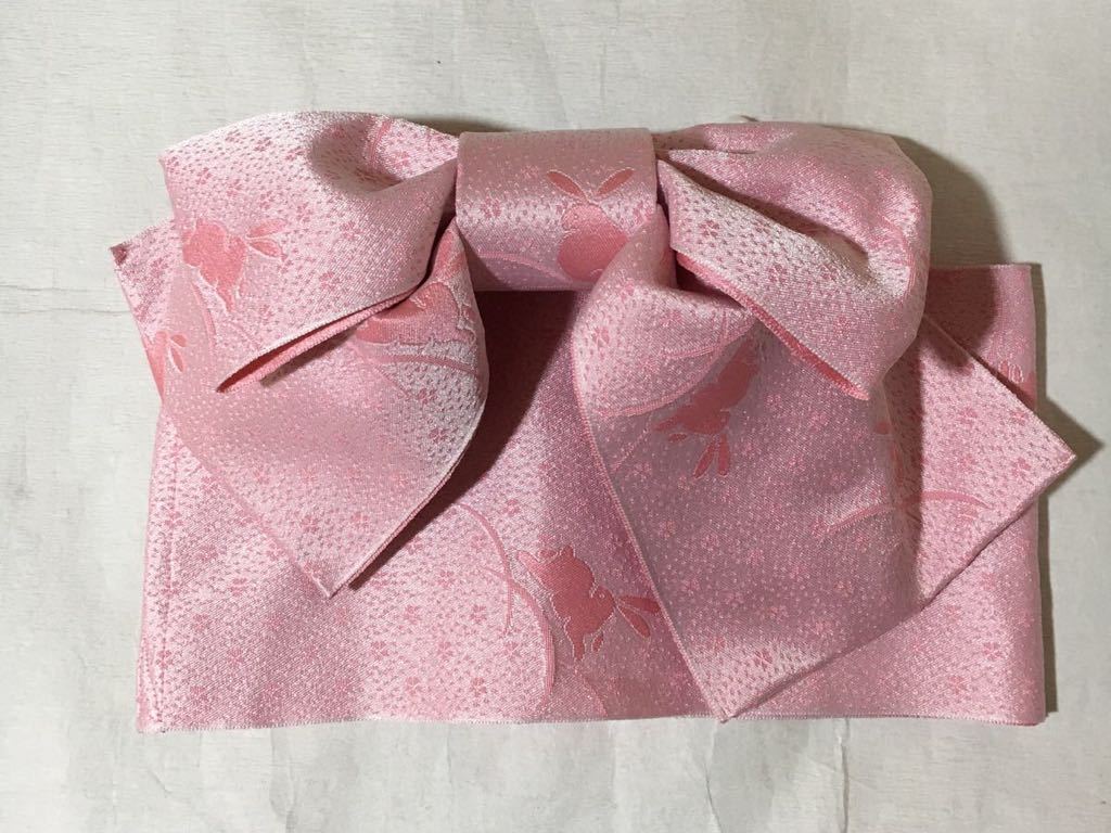  пояс оби мусуби конструкция obi детский девочка розовый цвет ... рисунок кимоно мелкие вещи японская одежда женщина . японский костюм юката obi б/у товар 