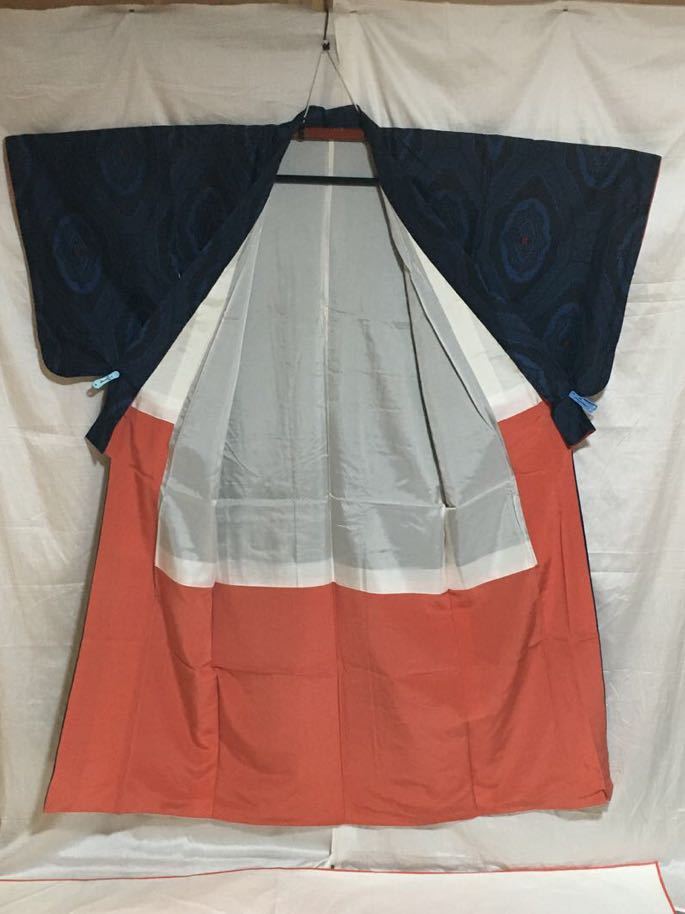 大島紬2枚セット　女性着物　和装　和服　リメイク材料　生地　ハンドメイド　古布　_画像9
