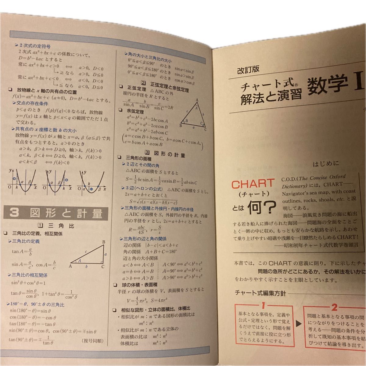 チャート式 解法と演習　数II＋B 数学I＋A 2冊