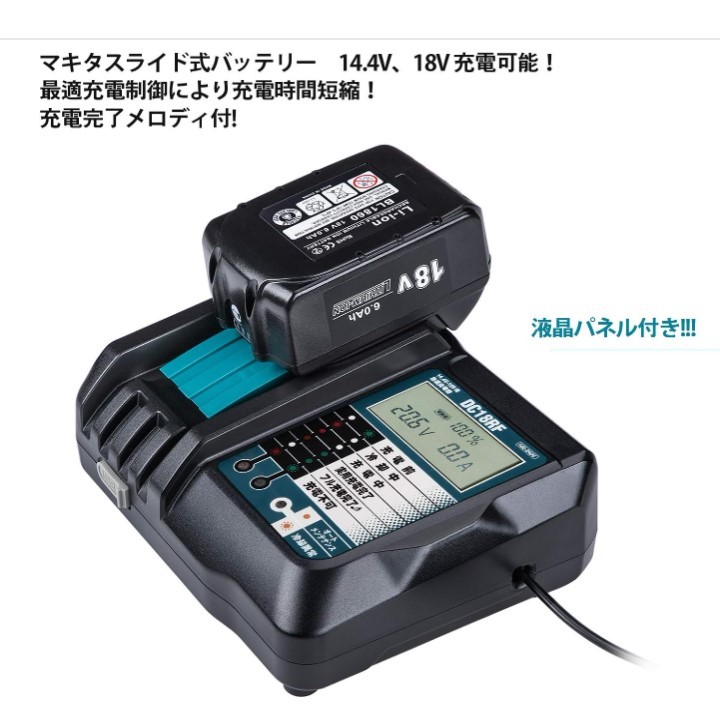 最短翌日 A35 WaxPar充電器 DC18RF マキタ互換 冷却ファン付き リチウムイオンバッテリー用 充電用USBポート 液晶付き 【バッテリ別売】_画像5