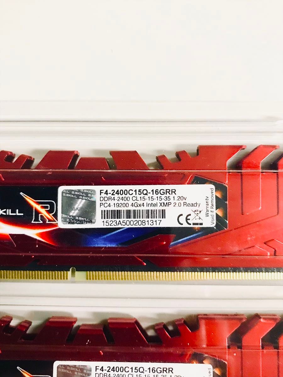PC用メモリ　DDR4-2400(PC4-19200) 16GB(4GB×4) G.SKILL F4-2400C15Q-16GRR