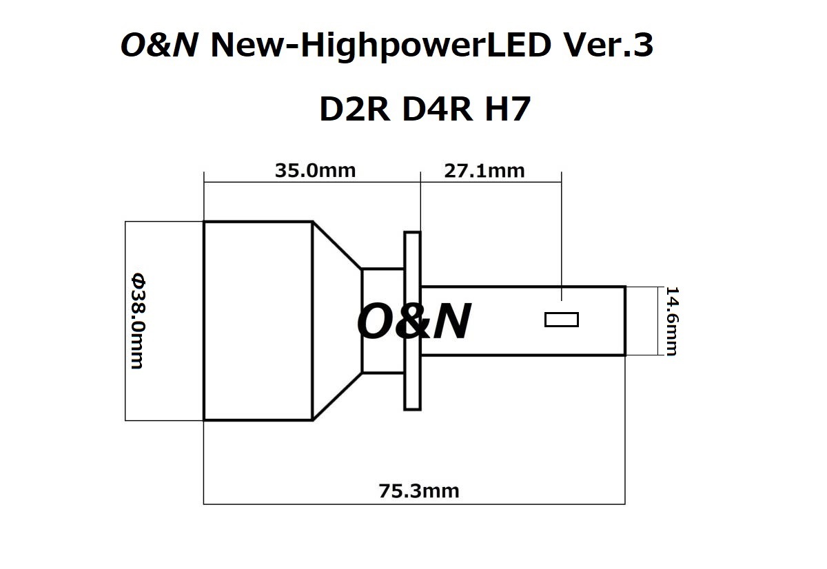 令和6年最新型 アップデート O&N リフレクターLED最強 New-HighpowerLED Ver.3 180W 65,000LM D2R D4R H7 他社製品より暗ければ全額返金_画像6